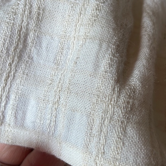 MAVEN WEST off the shoulder casual cream plaid dress / ruffle / button front Med - Picture 16 of 16